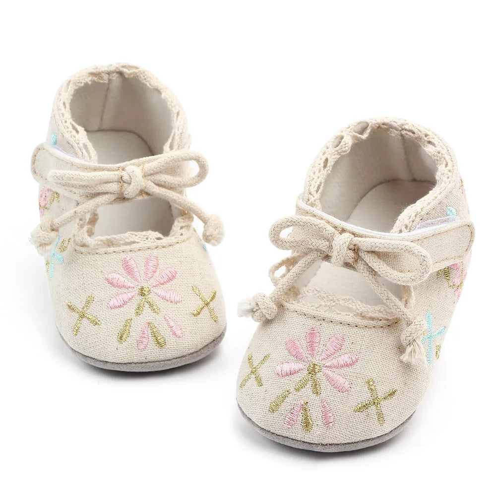 Flower Embroidery Slip Ons