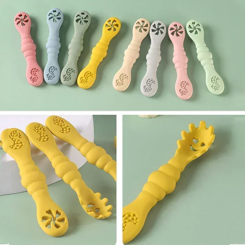 3PCS Silicone Spoon Fork