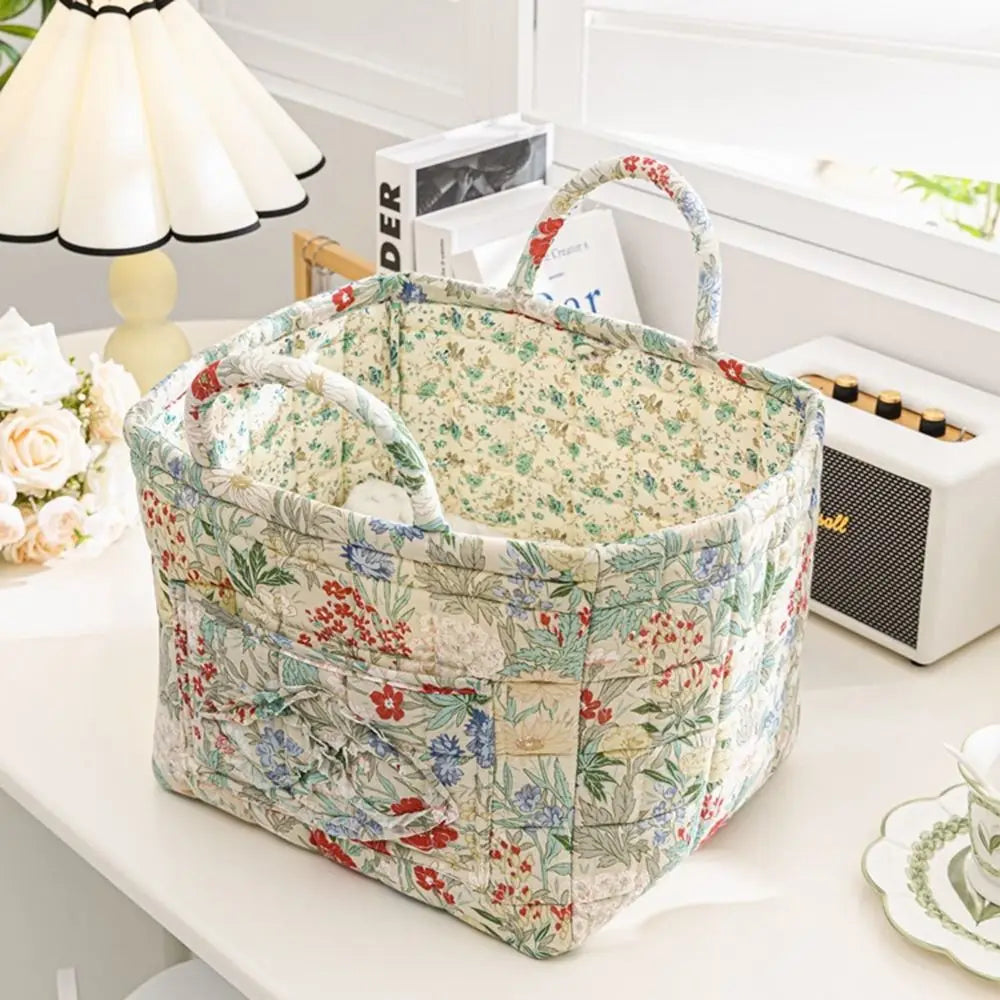 Pastoral Style Fabric Storage Basket