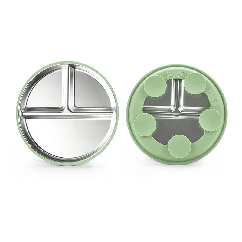 Stainless Steel Divided Plate with Silicone Suction