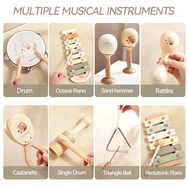 1PC Wooden Montessori Musical Instrument