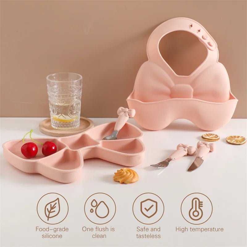 Butterfly Silcone Plate / Fork Set