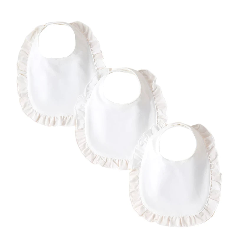 3pcs Cotton Lace White Bib