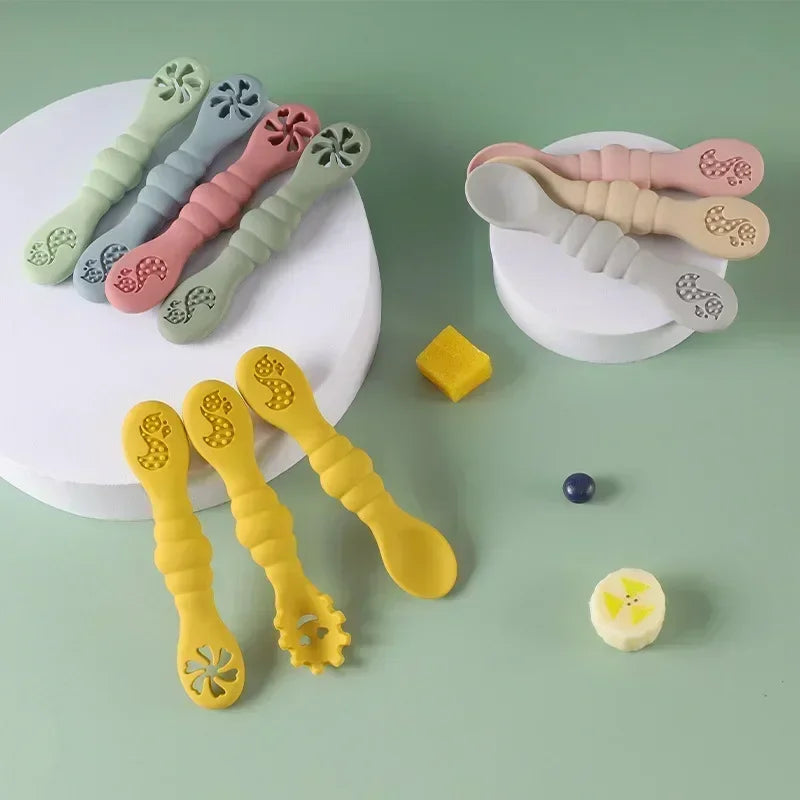 3PCS Silicone Spoon Fork