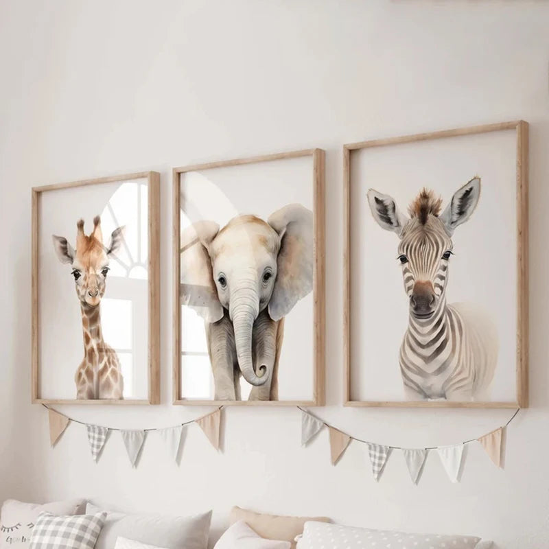 Safari Nursery Decor Poster Set of 3
