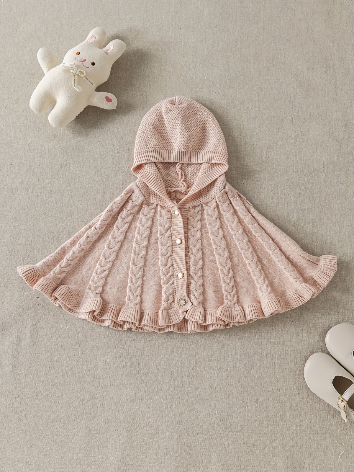 Hooded Knit Poncho