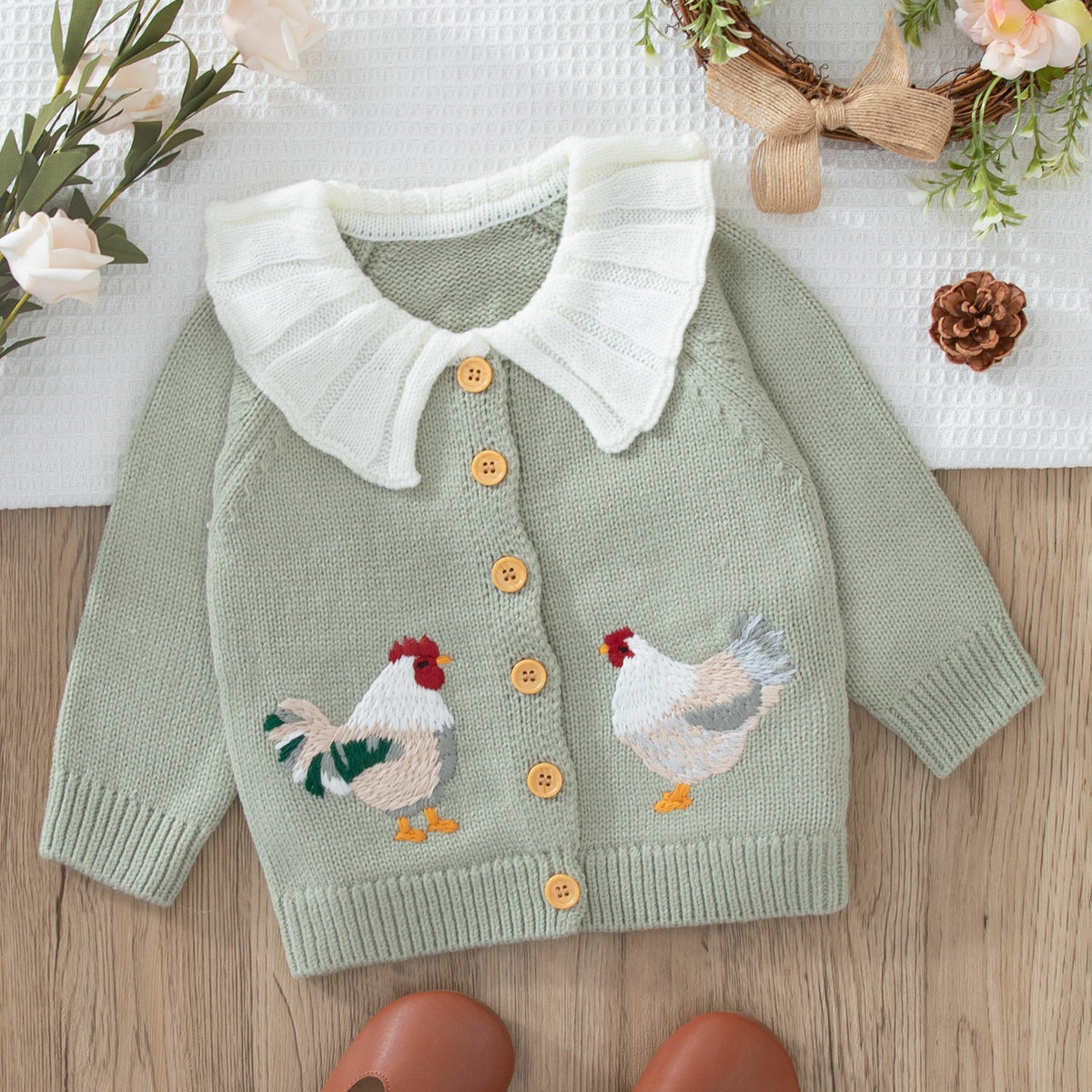 Embroidery Knit Cardigan