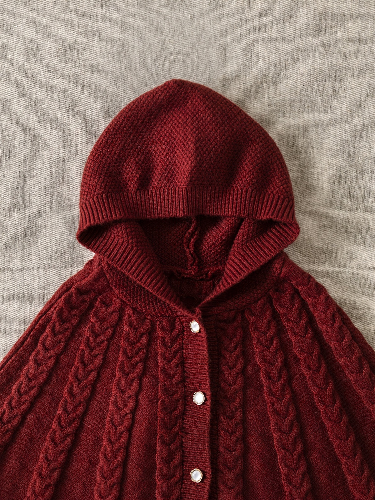 Hooded Knit Poncho