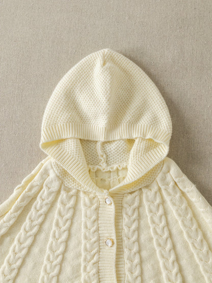 Hooded Knit Poncho