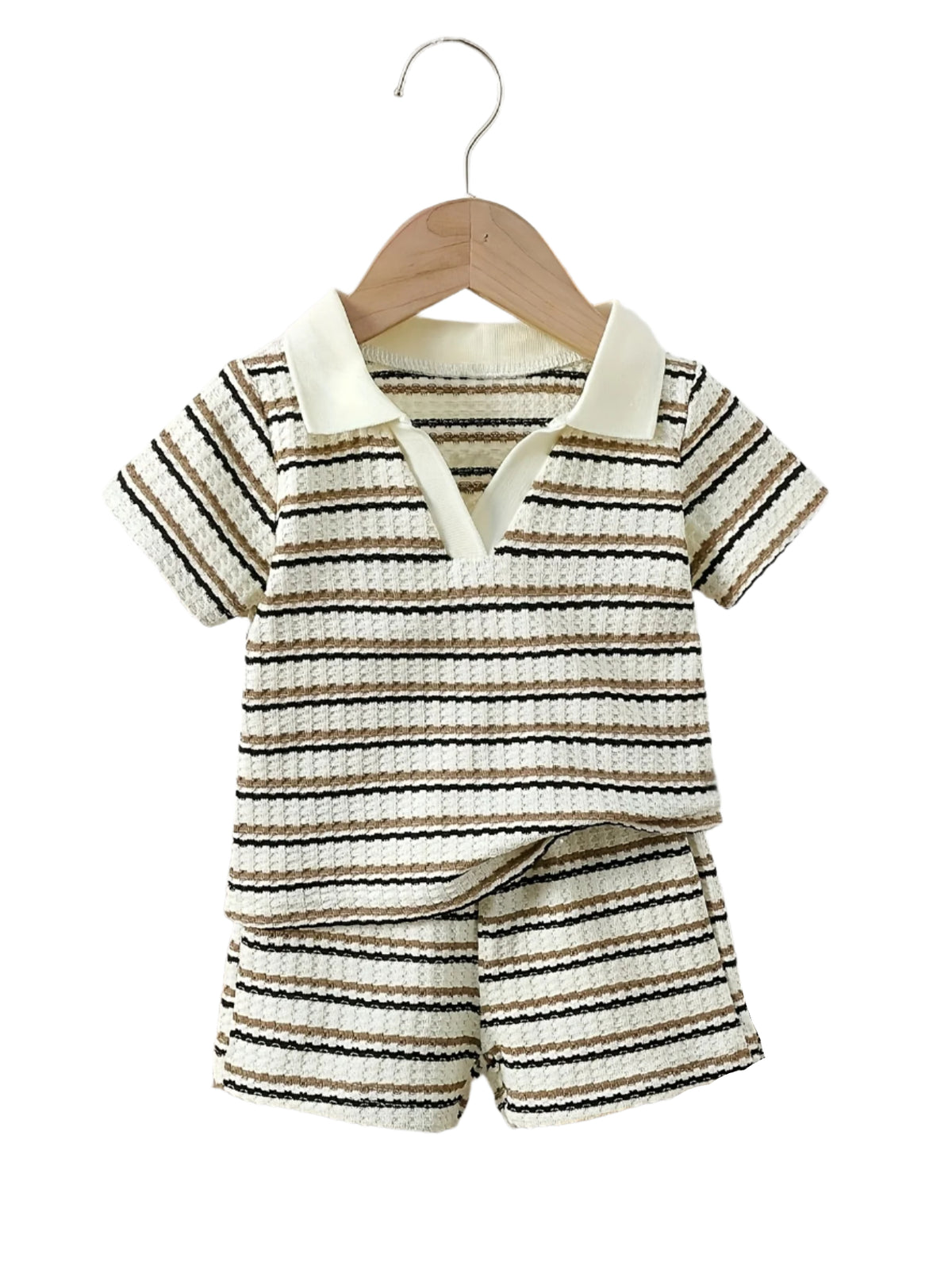 Waffle Knit Polo Set
