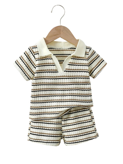 Waffle Knit Polo Set