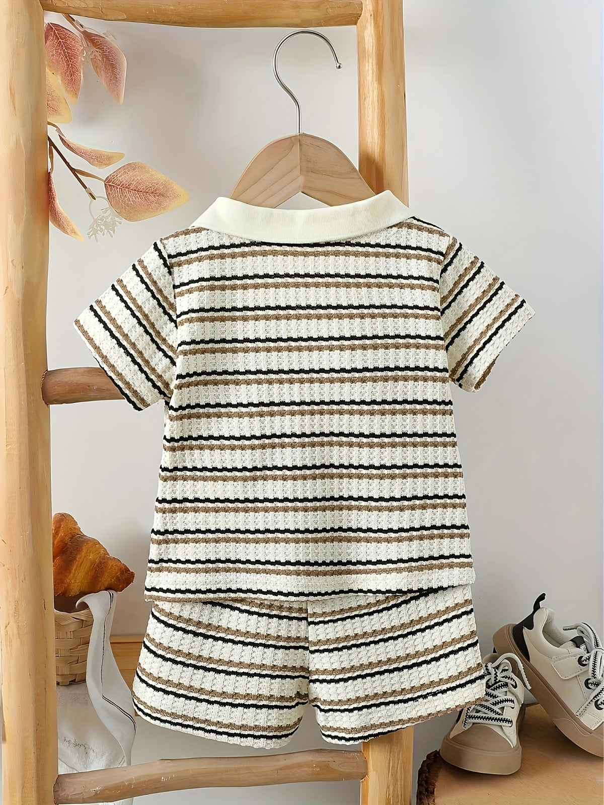 Waffle Knit Polo Set