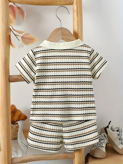 Waffle Knit Polo Set