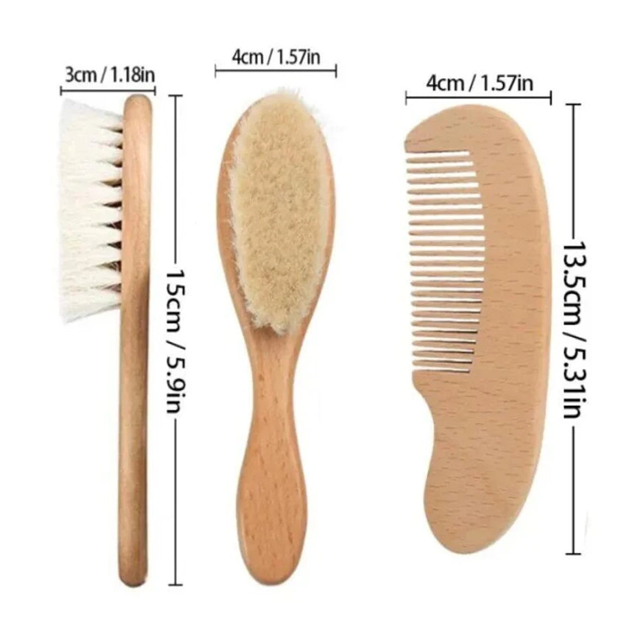 2pcs Bamboo Baby Comb Set