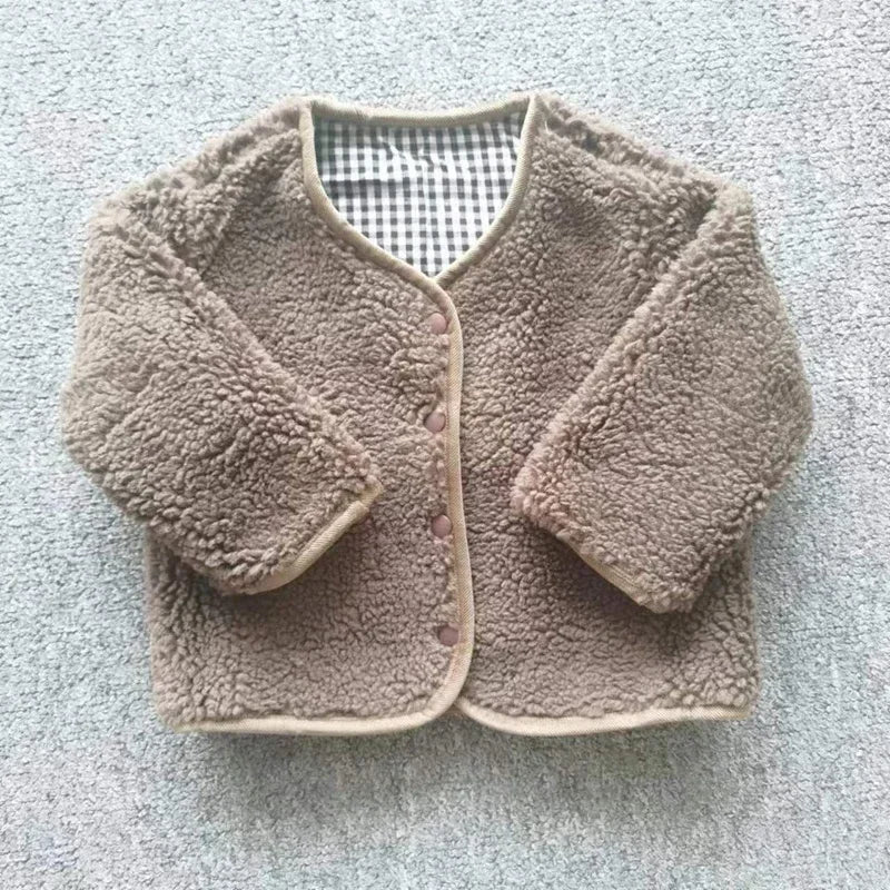 Reservable Plaid Plush Jacket