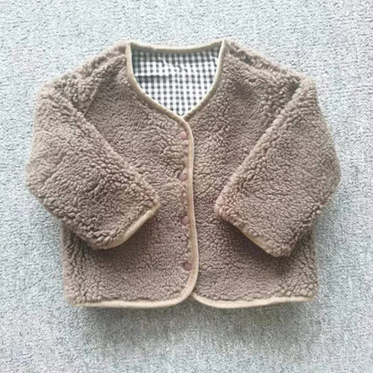 Reservable Plaid Plush Jacket
