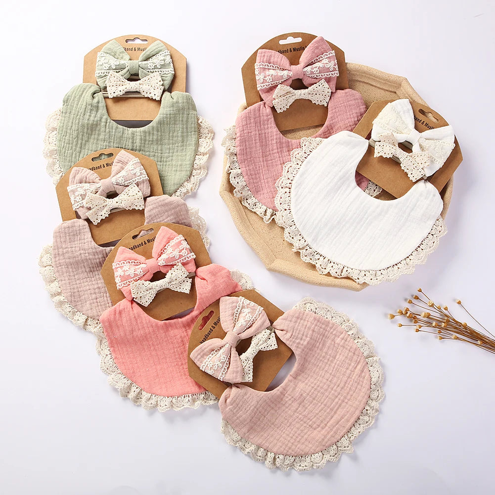 Lace Tassel Baby Bib and Clips