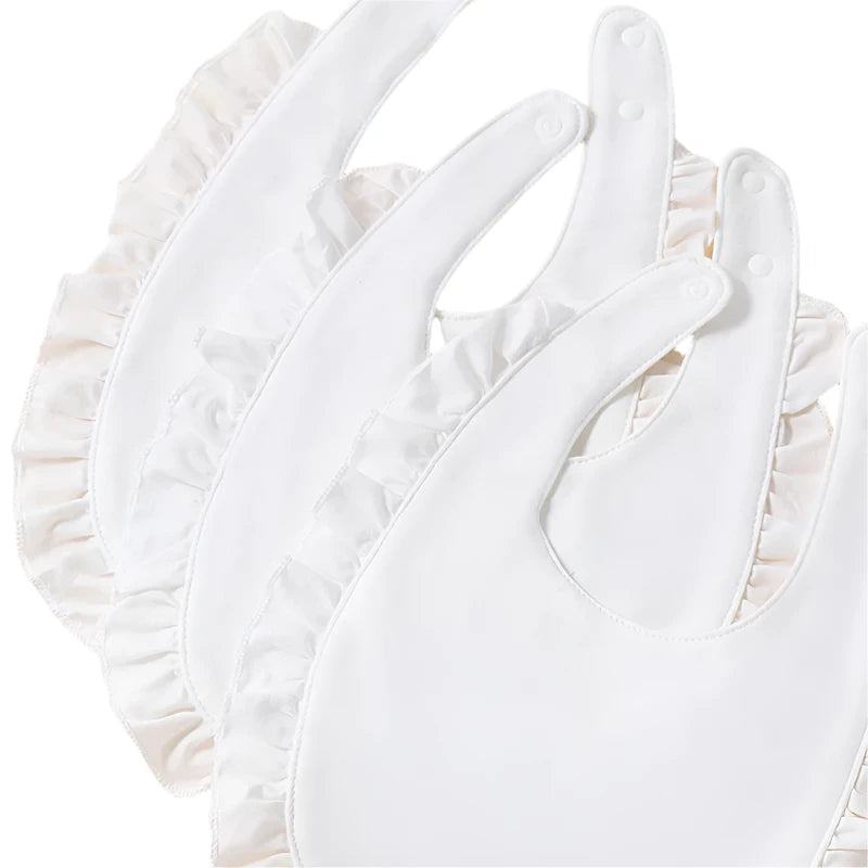3pcs Cotton Lace White Bib