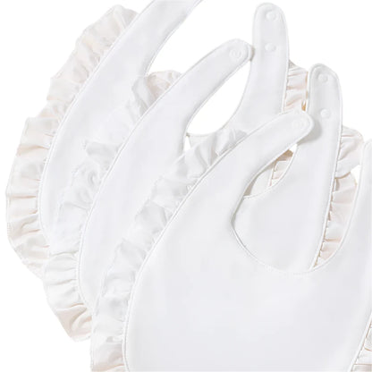3pcs Cotton Lace White Bib