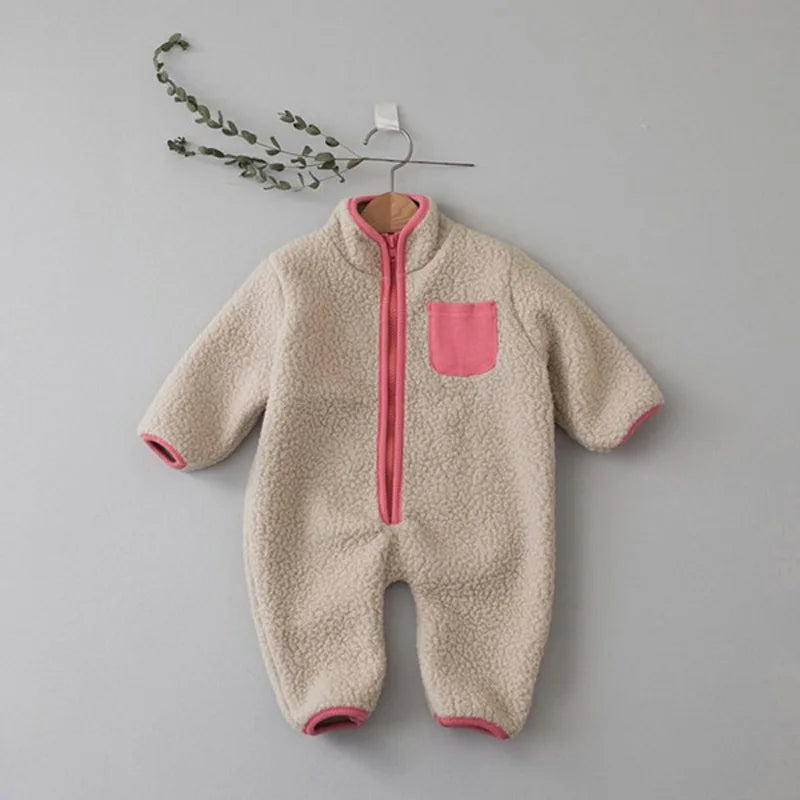 Fleece Patchwork Jumpsuit