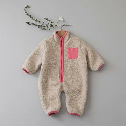 Fleece Patchwork Jumpsuit