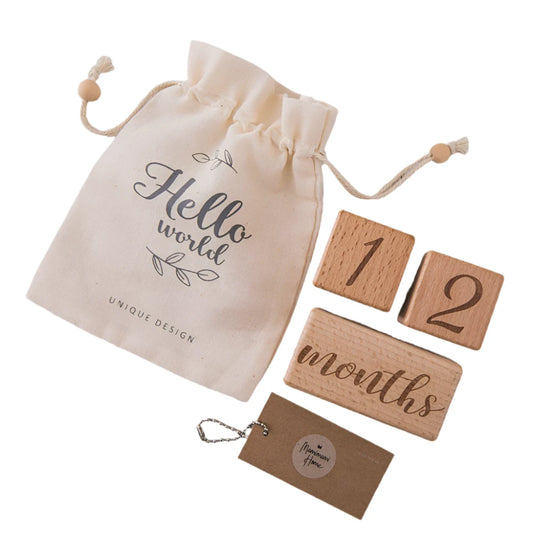 3Pcs Square Blocks Baby Month Milestone Markers