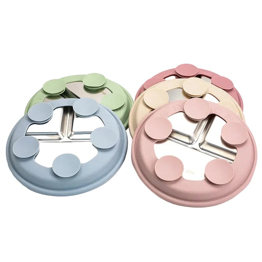 Stainless Steel Divided Plate with Silicone Suction