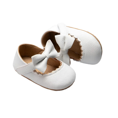 Leather Bow Slip Ons