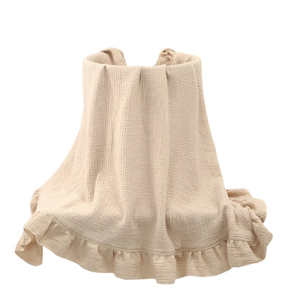 Organic Cotton Ruffle Muslin Blanket