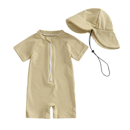 Stripped SwimSuit / Hat