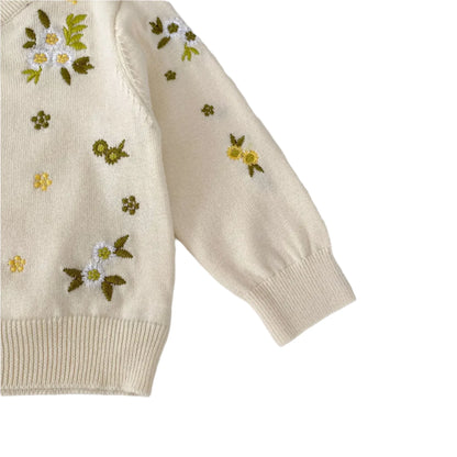 Flower Embroidery Baby Cardigan