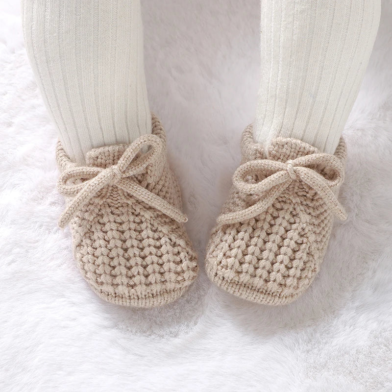 BowTie Hand Knitted Booties