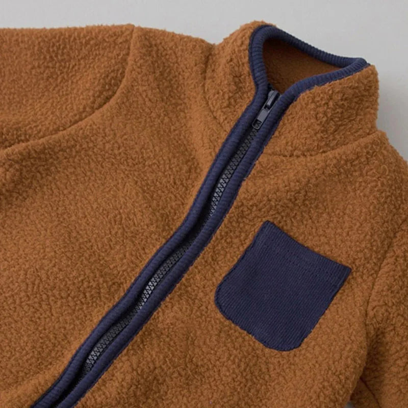 Fleece Patchwork Jumpsuit