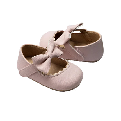 Leather Bow Slip Ons