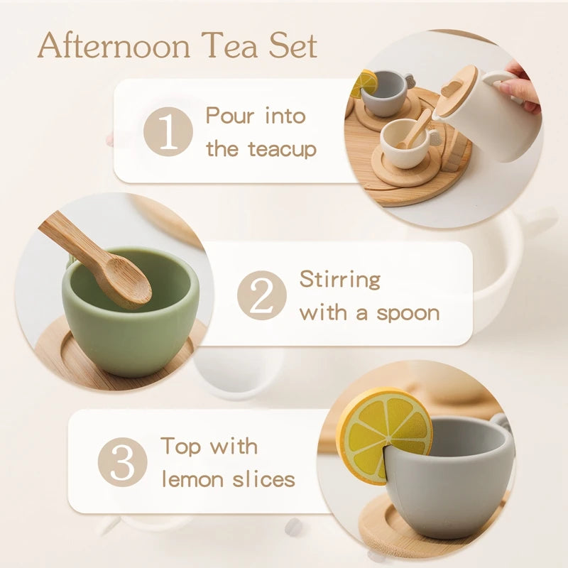 Little Host Montessori Wooden Tea Set