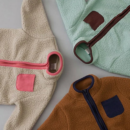 Fleece Patchwork Jumpsuit