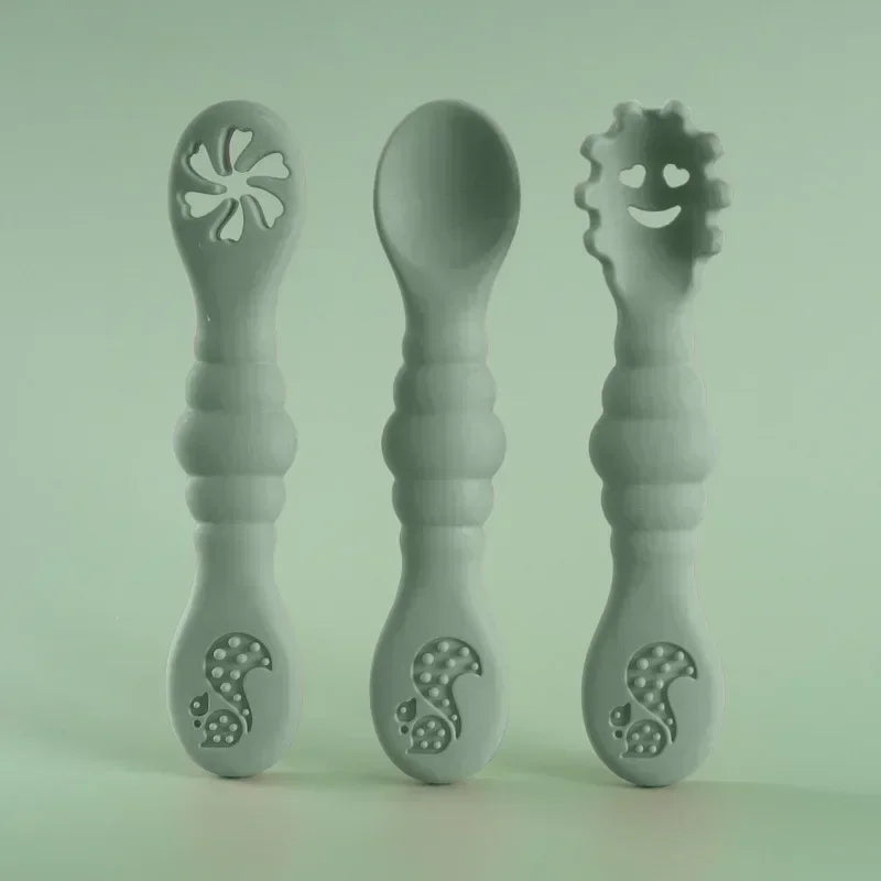 3PCS Silicone Spoon Fork
