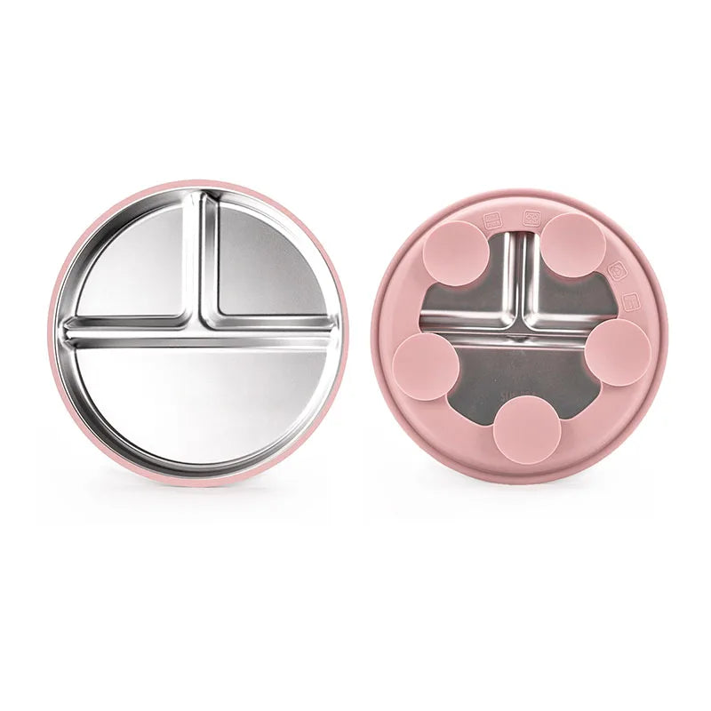 Stainless Steel Divided Plate with Silicone Suction