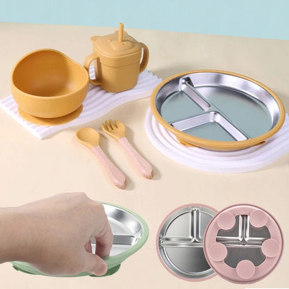 Stainless Steel Divided Plate with Silicone Suction