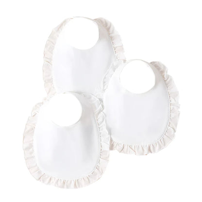 3pcs Cotton Lace White Bib