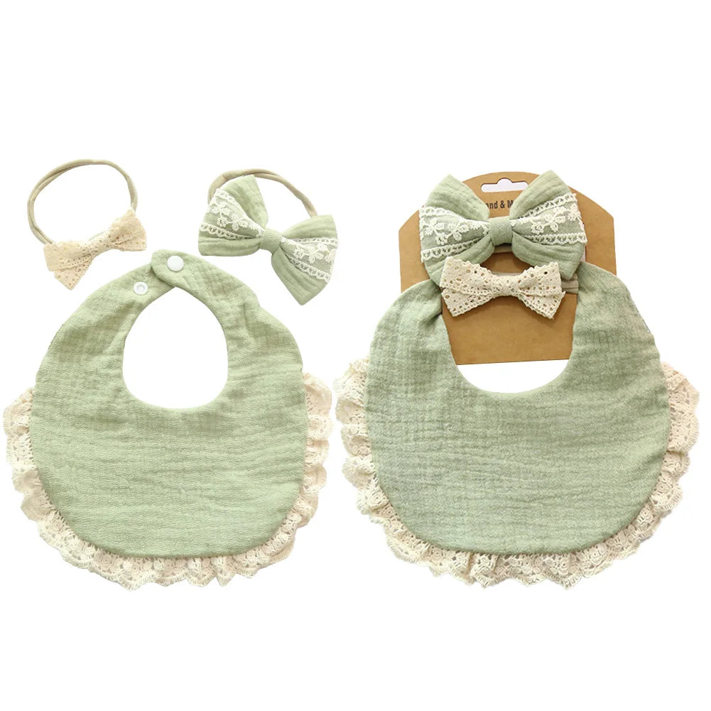 Lace Tassel Baby Bib and Clips