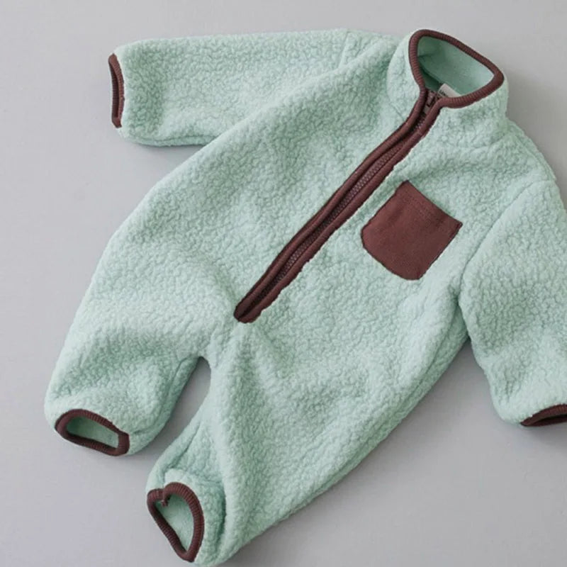 Fleece Patchwork Jumpsuit