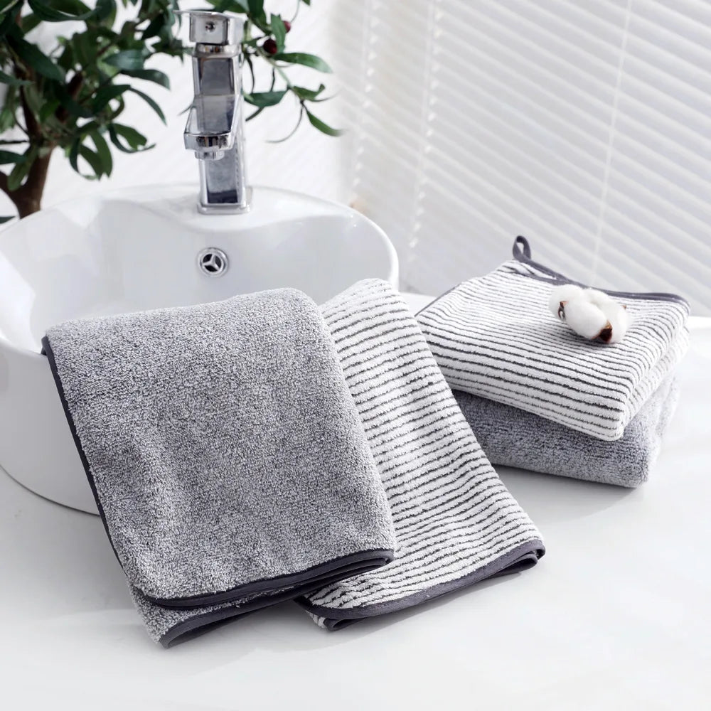 Striped Bamboo Hand Towel