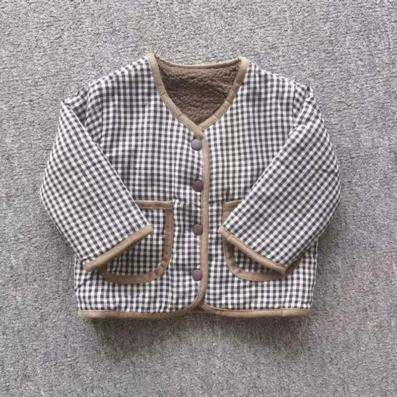 Reservable Plaid Plush Jacket