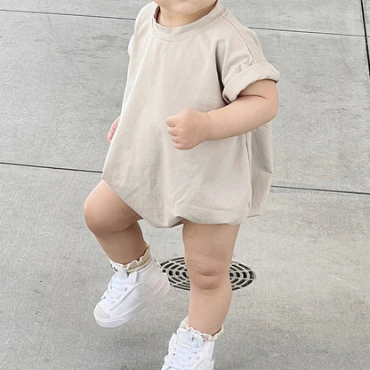 Oversized Short Sleeve Bubble Romper