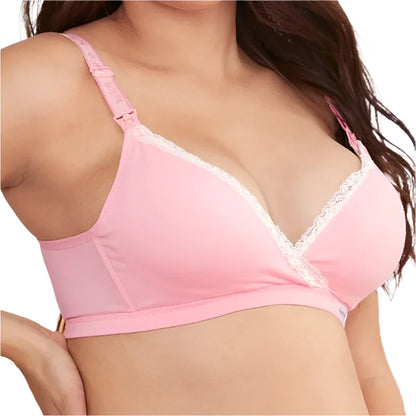 Maternity Lace Trim Nursing Bra - One Size Cup