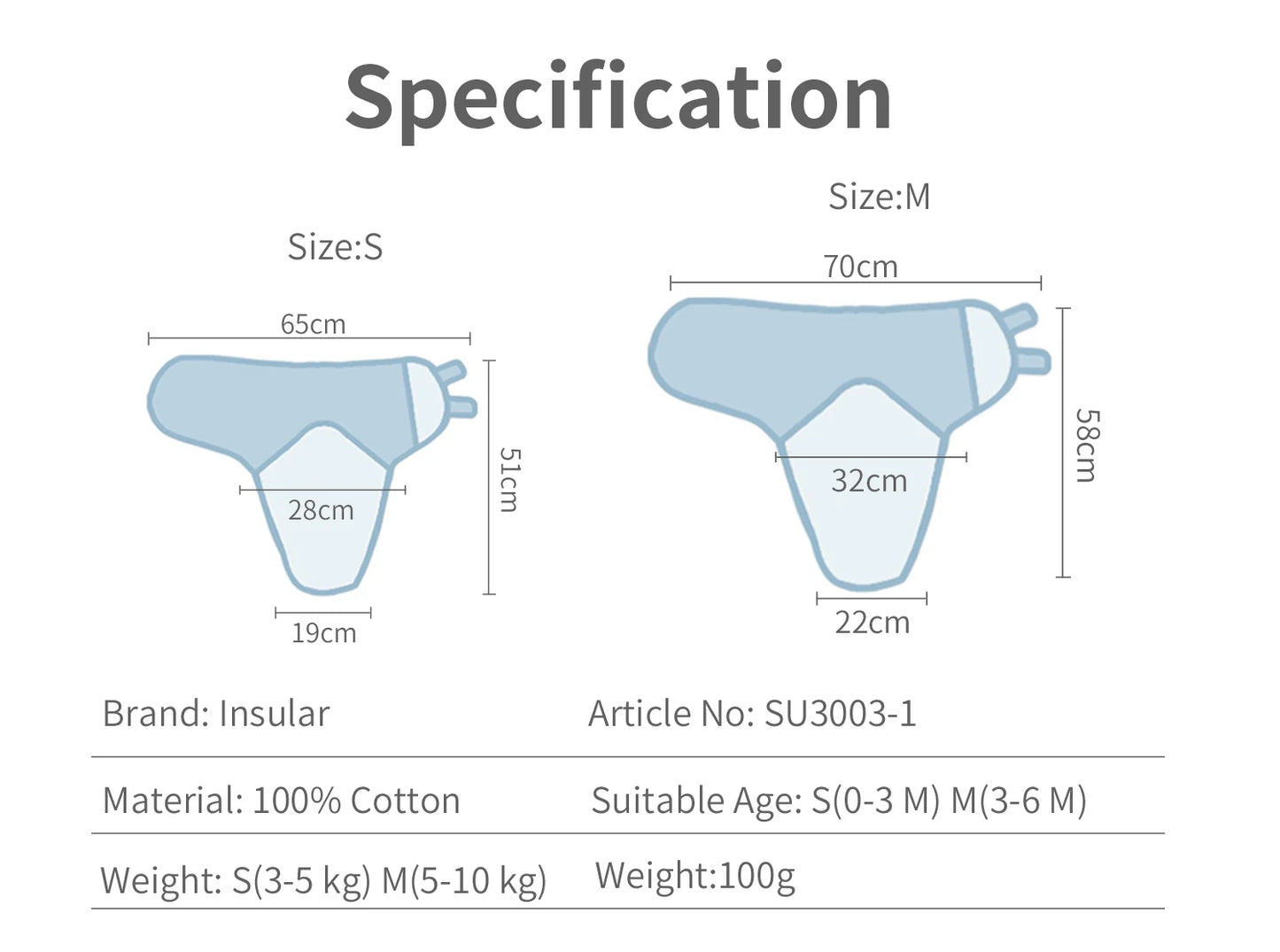 Cotton Arm's Down Swaddle Wrap
