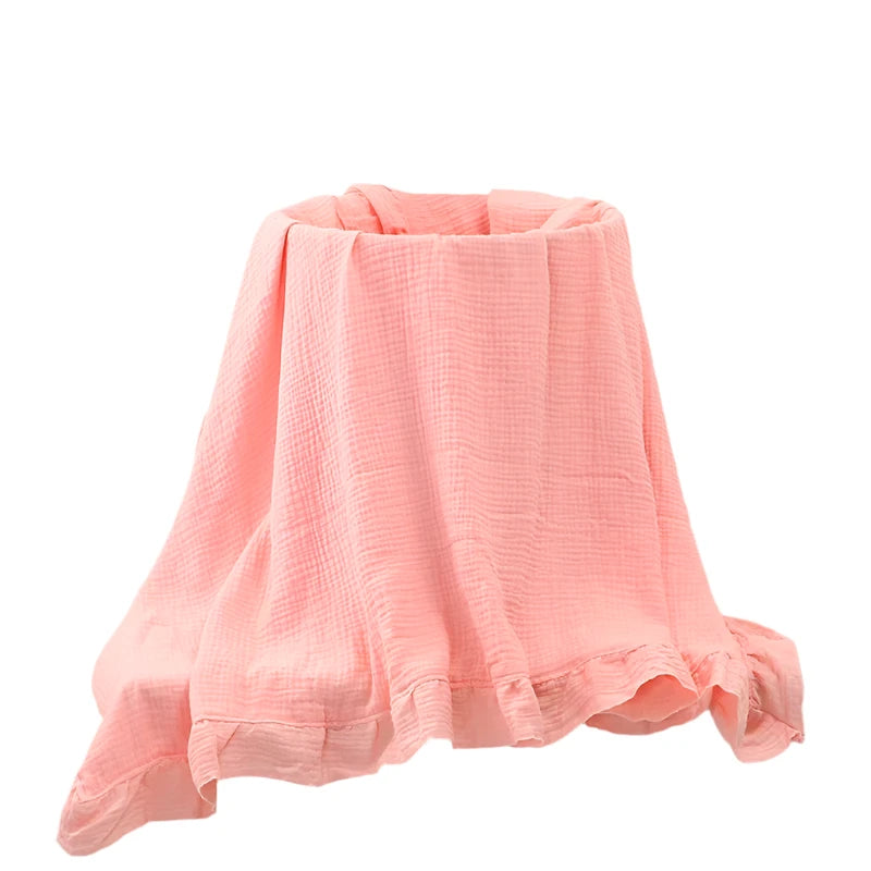 Organic Cotton Ruffle Muslin Blanket
