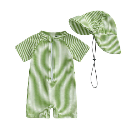 Stripped SwimSuit / Hat