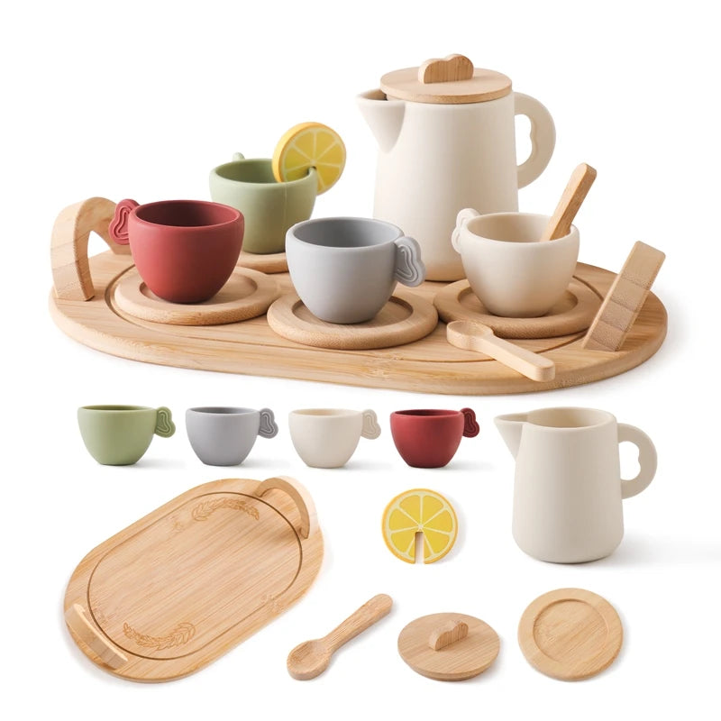 Little Host Montessori Wooden Tea Set